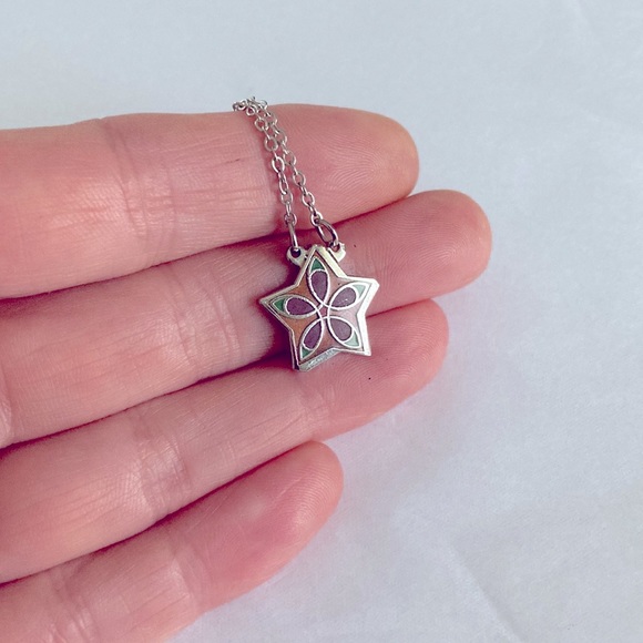 Vintage 80’s enamel Star pendant Aztec style ( deadstock) Mexican - Picture 4 of 5